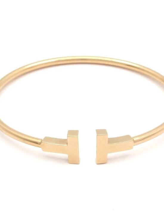 Tiffany & Co. Jewelry - TIFFANY&Co. T Wire Bracelet 18K Rose Gold Bangle